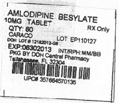 Label For 10 mg (Amlodipine Besylate 10mg)
